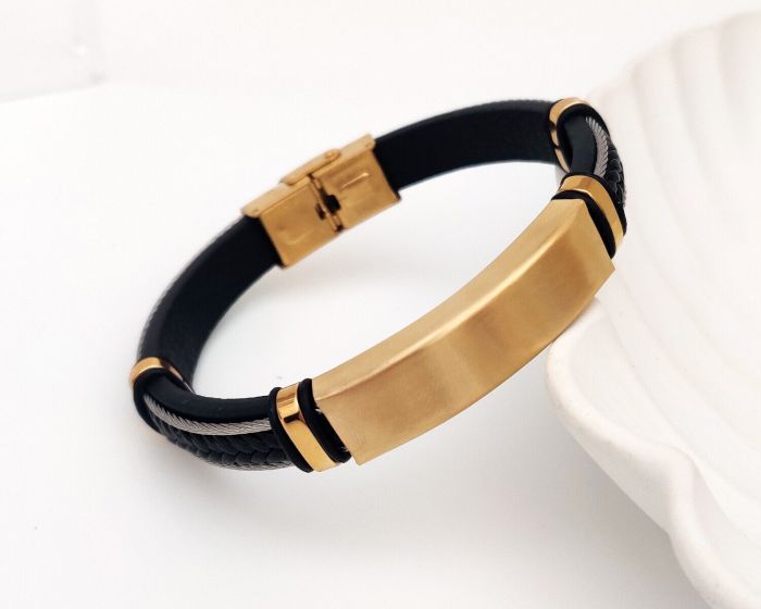 Genuine leather bracelet R0472