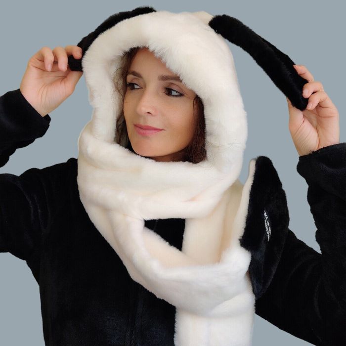 Hat-scarf with ears and scarf R2188