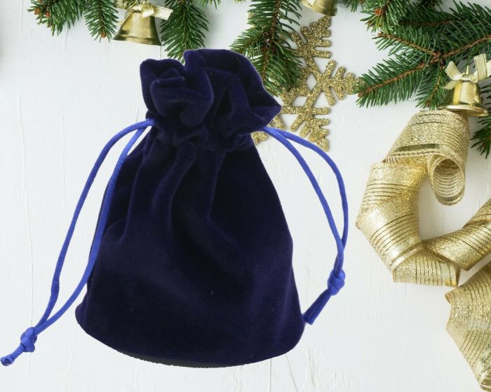 Gift bag, velvet (10 x 15 cm) G1008/Blue