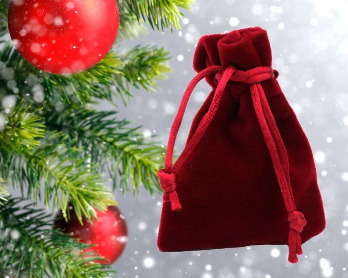 Gift bag, velvet (8.5*6.5cm) G1010/ Red