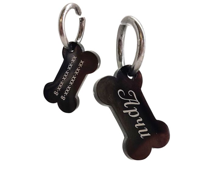 Dog tag with custom engraving DOG1.5 Black