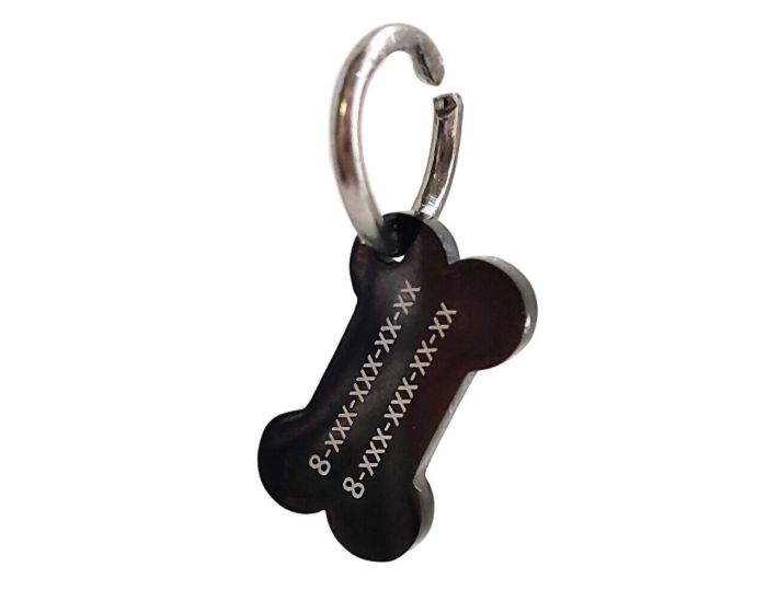 Dog tag with custom engraving DOG_3 Black