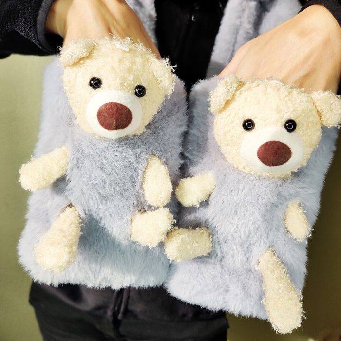 Hat-scarf with ears and scarf R2189 (gray)