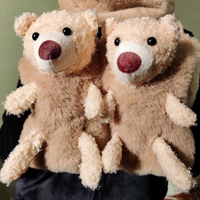 Hat-scarf with ears and scarf R2191 (Beige)