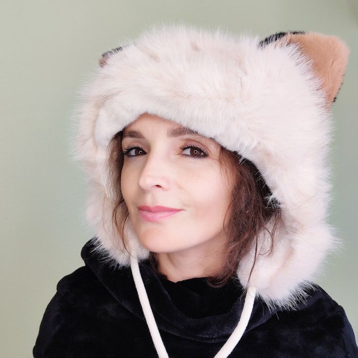 Hat with ears R2194 (Cream)