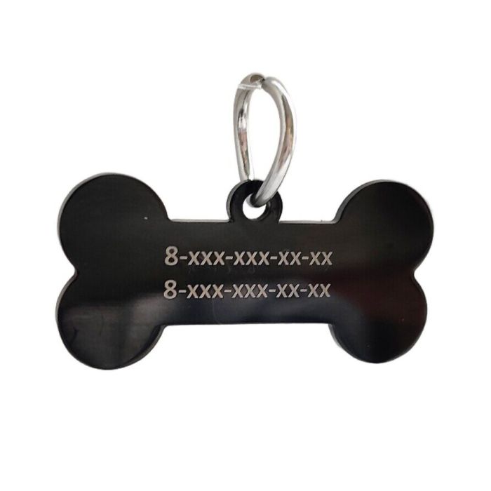 Dog tag with custom engraving DOG_3 Black