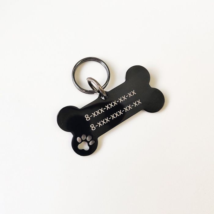 Dog tag with custom engraving DOG_4 Black