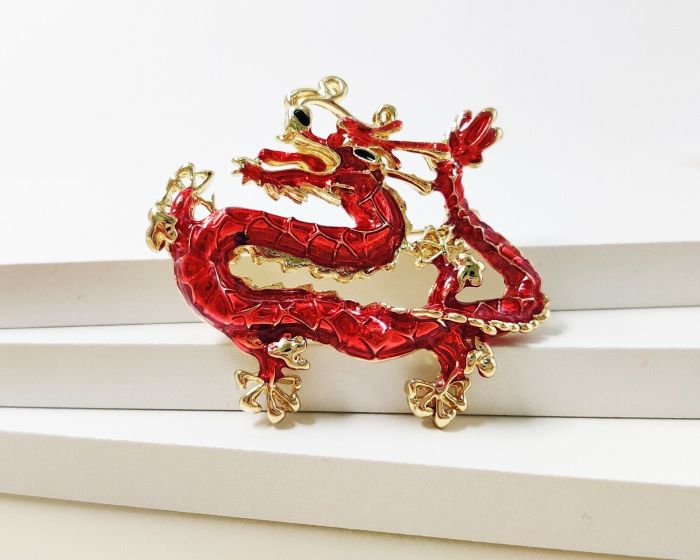 Golden Dragon Brooch G738175907195