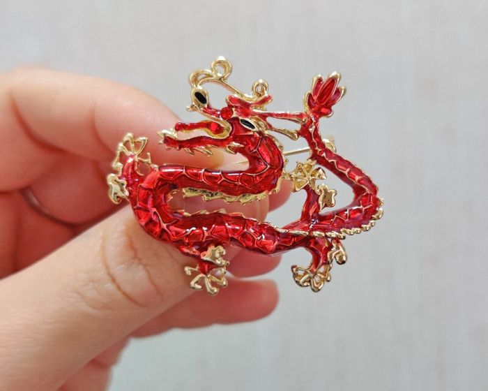Golden Dragon Brooch G738175907195