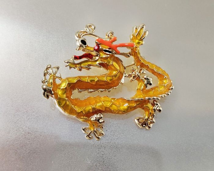 Golden Dragon Brooch G738375907195