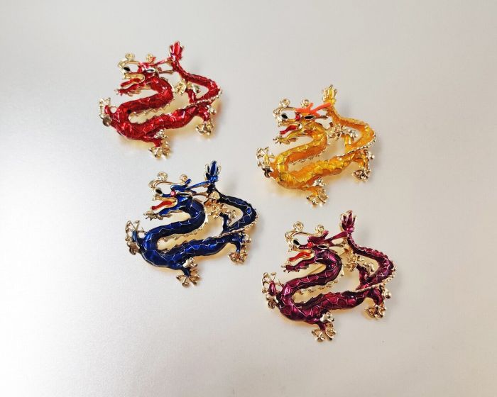 Golden Dragon Brooch G738375907195
