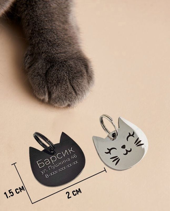 Cat tag with custom engraving CAT_2 Steel