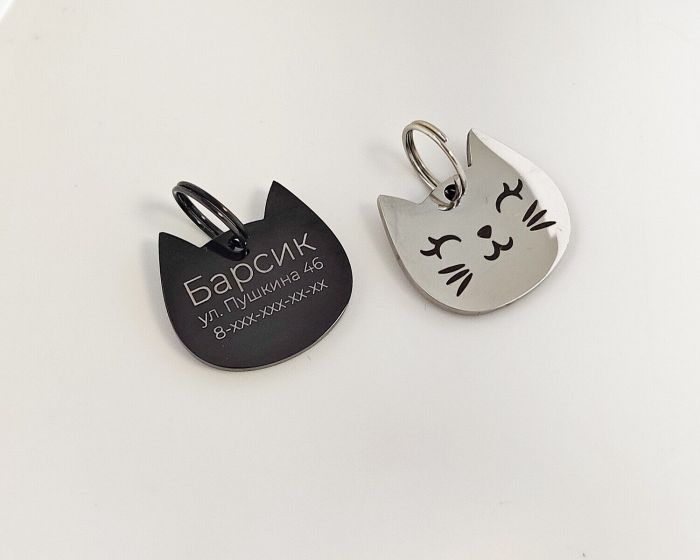 Cat tag with custom engraving CAT_2 Steel