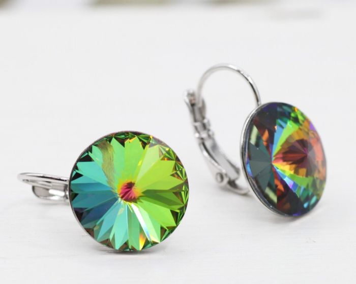 Earrings with Swarovski crystals 1.4 cm - 06