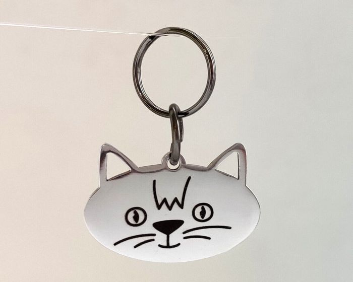 Cat tag with custom engraving CAT_3 Steel