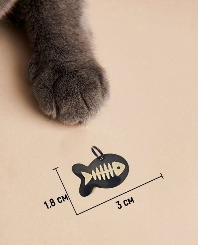 Cat tag with custom engraving CAT_3*1.8 Black