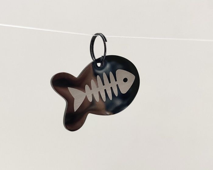 Cat tag with custom engraving CAT_3*1.8 Black
