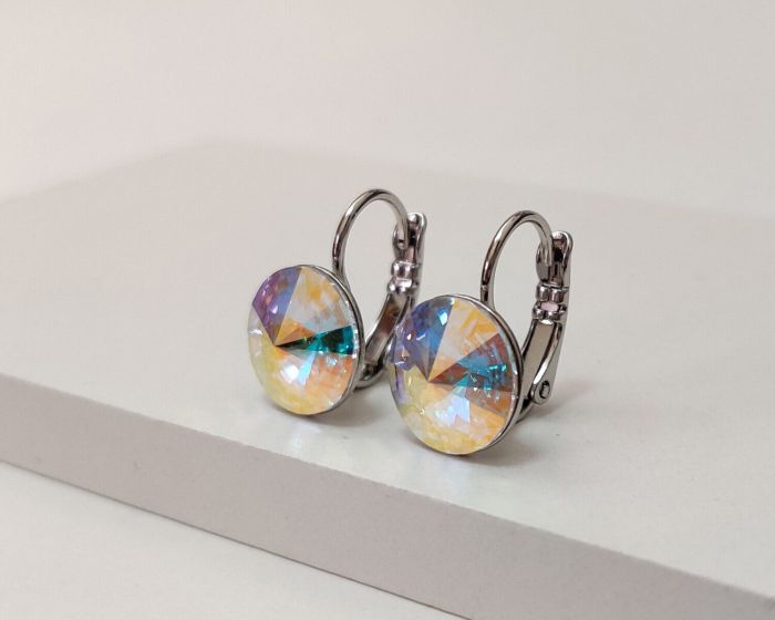 Earrings with Swarovski crystals 1 cm - 28