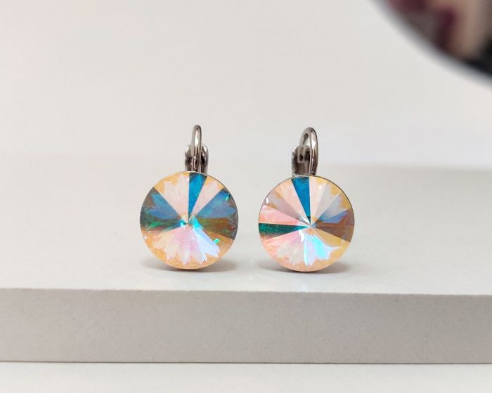 Earrings with Swarovski crystals 1 cm - 28